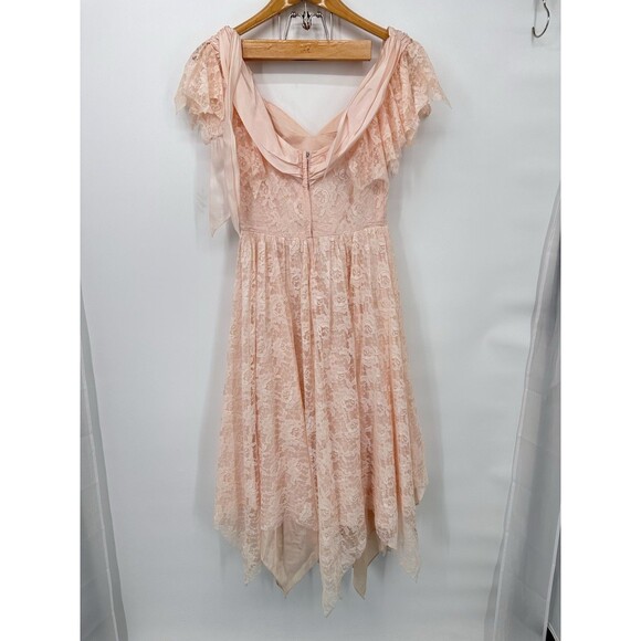 VTG 90s Pink Abstract  Vintage 80s Wedding‎ Dress Lace Coquette
Prom Gown Gothic - Picture 6 of 11